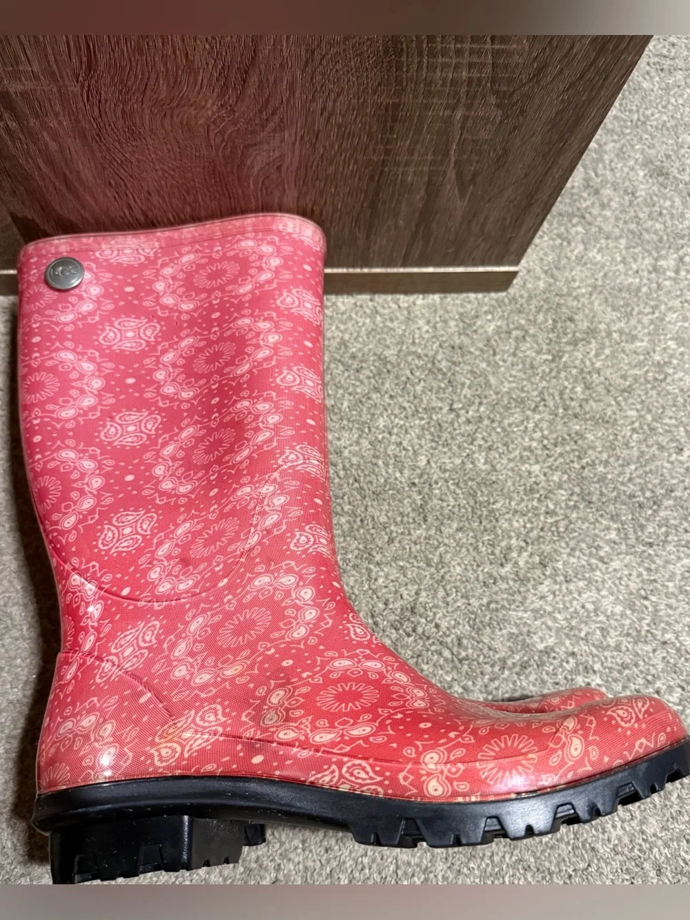 UGG Shaye Coral Patterned Women's Rain Boots